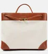 Bottega Veneta Andiamo Large Leather-trimmed Canvas Tote Bag In Neutrals