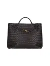 Bottega Veneta Large Andiamo Leather Top Handle Bag In Brown