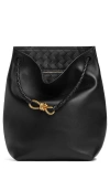 Bottega Veneta Andiamo Leather Bucket Bag In Black