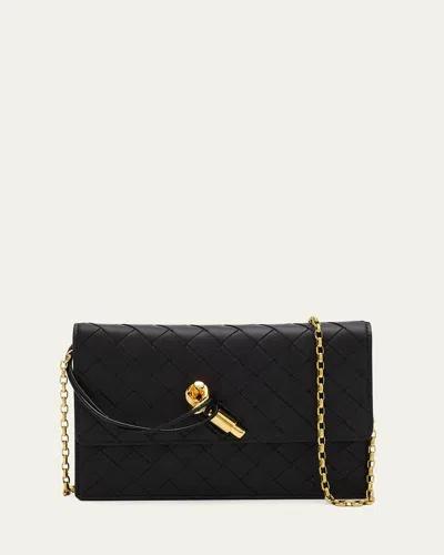 Bottega Veneta Andiamo Leather Chain Pouch Bag In Black