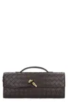 Bottega Veneta Andiamo Leather Clutch In Brown
