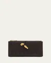 Bottega Veneta Andiamo Intrecciato Leather Slim Long Wallet In Brown
