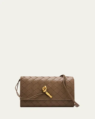 Bottega Veneta Andiamo Leather Pouch Bag In Pinecone
