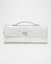 Bottega Veneta Andiamo Long Clutch Bag In Silver