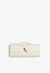 Bottega Veneta Andiamo Long Clutch In Intrecciato Lamb Leather In Sea Salt