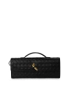 Bottega Veneta Long Andiamo Clutch Bag With Handle In Black/brass