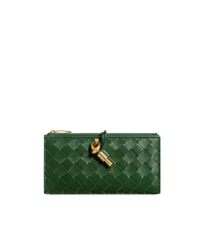 Bottega Veneta Andiamo Long Wallet In Basil Green