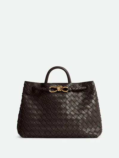 Bottega Veneta Andiamo Medium Intrecciato Leather Tote In Brown