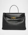 Bottega Veneta Ciao Ciao Knot Detail Leather Top Handle Bag In Black