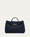 Bottega Veneta Andiamo Medium Top-handle Bag In Blue
