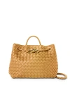 Bottega Veneta Andiamo Medium Woven Shoulder Bag In Dark Praline