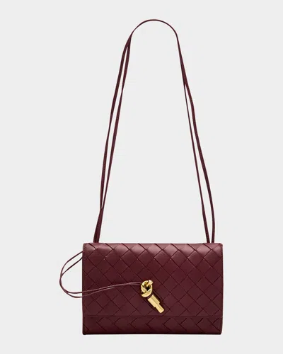 Bottega Veneta Andiamo Metallic Leather Pouch Bag