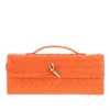 Bottega Veneta Long Andiamo Clutch Bag With Handle In Red