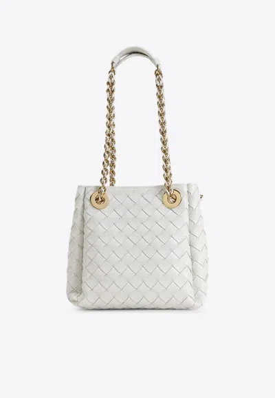 Bottega Veneta Intrecciato Parachute Shoulder Bag In White