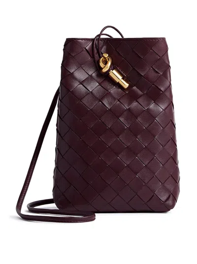 Bottega Veneta Andiamo Phone Pouch In Brown