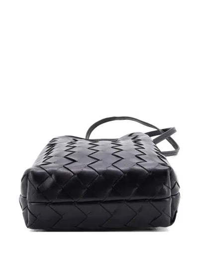 Pre-owned Bottega Veneta Andiamo Phone Pouch Intrecciato Nappa Clutch Bag In Black