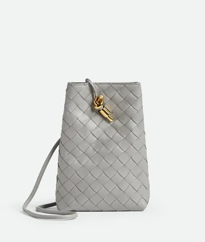 Bottega Veneta Andiamo Phone Pouch In Silver