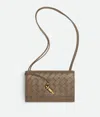 Bottega Veneta Andiamo Pouch On Strap In Brown