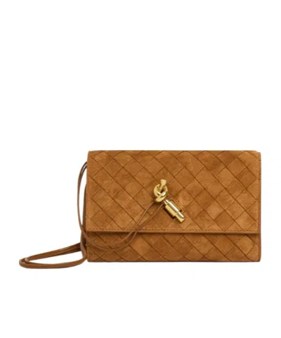 Bottega Veneta Andiamo Pouch With Strap In Brown