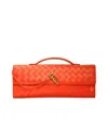 Bottega Veneta Long Andiamo Clutch Bag With Handle In Red