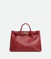 Bottega Veneta Andiamo Leather Top Handle Bag In Rosewood/space