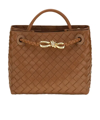 Bottega Veneta Andiamo Shoulder Bag In Brown