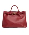 Bottega Veneta Andiamo Leather Top Handle Bag In Red