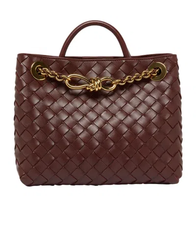 Bottega Veneta Andiamo Small Leather Top-handle Bag In Burgundy