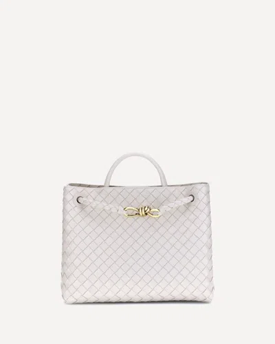 Bottega Veneta Andiamo Shoulder Bag In White