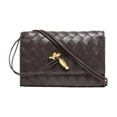 Bottega Veneta Andiamo Slim Wallet With Shoulder Strap