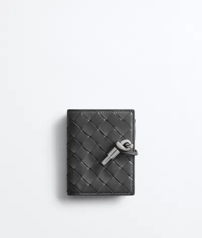 Bottega Veneta Andiamo Small Bi-fold Wallet In Obsidian Grey