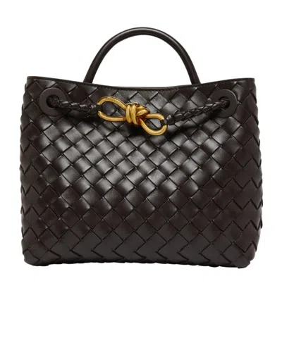 Bottega Veneta Womens Black-m Brass-black Andiamo Leather Top-handle Bag
