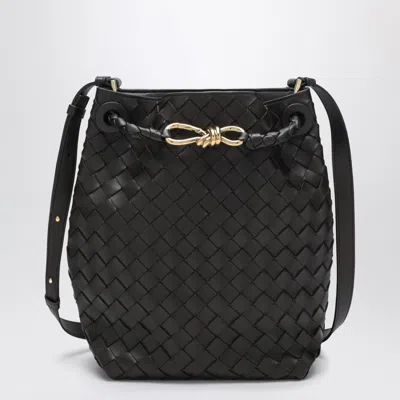 Bottega Veneta Andiamo Small Fondente Intrecciato Bucket Bag In Brown