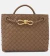 Bottega Veneta Small Leather Andiamo Shoulder Bag In Brown