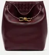 Bottega Veneta Andiamo Small Leather Bucket Bag In Burgundy