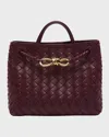 Bottega Veneta Andiamo Small Leather Top-handle Bag In Burgundy