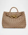 Bottega Veneta Andiamo Small Leather Top-handle Bag In Brown