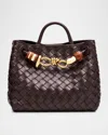 Bottega Veneta Womens Fondant-rhum-mb-fond Andiamo Small Wooden Leather Top-handle Bag In Pink