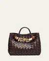 Bottega Veneta Womens Fondant-rhum-mb-fond Andiamo Small Wooden Leather Top-handle Bag In Pink
