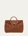Bottega Veneta Andiamo Small Leather Top-handle Bag In Brown