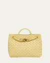 Bottega Veneta Andiamo Small Leather Top-handle Bag In Butter Yellow