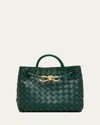 Bottega Veneta Andiamo Small Leather Top-handle Bag In Emerald Green