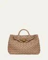 Bottega Veneta Andiamo Small Leather Top-handle Bag In Pinecone