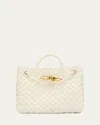 Bottega Veneta Andiamo Small Leather Top-handle Bag In Sea Salt