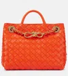 Bottega Veneta Small Andiamo Shoulder Bag With Chain Strap In Orange