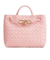 Bottega Veneta Small Andiamo Intrecciato Shoulder Bag In Rosy