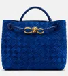 Bottega Veneta Small Intrecciato Leather Andiamo Top-handle Bag In Blue
