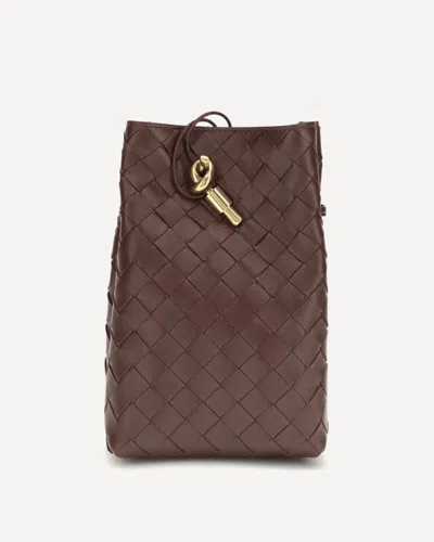 Bottega Veneta Andiamo Smartphone Pouch In Brown