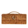 Bottega Veneta 'andiamo' Suede Leather Clutch In Sand