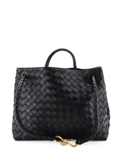 Pre-owned Bottega Veneta Andiamo Top Handle Bag Intrecciato Nappa Medium Satchel In Black
